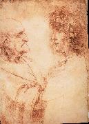 LEONARDO da Vinci Profiles of a young and an old man china oil painting artist